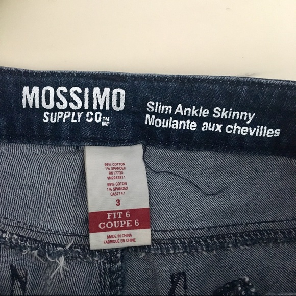MOSSIMO Dark Wash Faded Slim Ankle Jeans Sz 3 - Picture 8 of 8